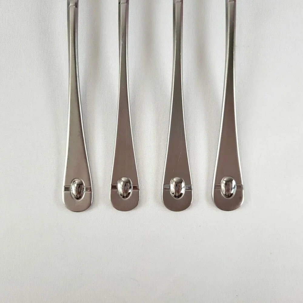 Oneida Satin Jupiter 18/10 Stainless Flatware Set 4 Dinner Forks Retro 90s Y2K